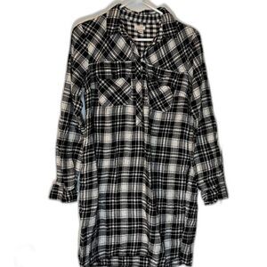 J. Crew Shirt Dress S Black White Plaid Flannel Cabincore Casual Cozycore Soft